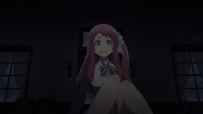 Pink-haired Anime Girl — Black, Anxious