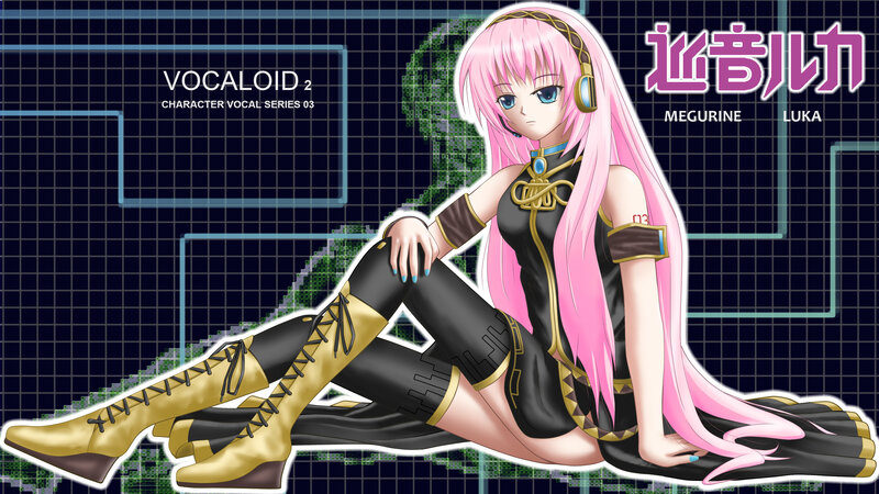 Pink-haired Anime Girl — Black, Calm