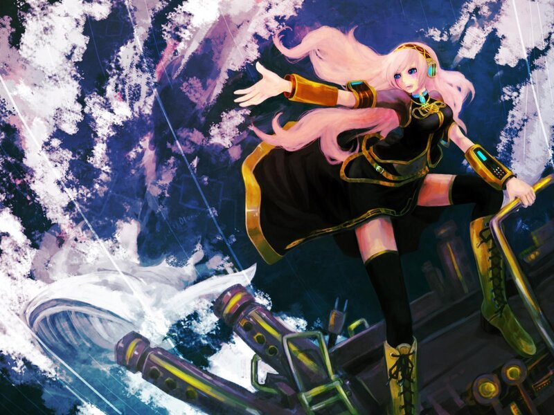 Pink-haired Anime Girl — Black, Dramatic