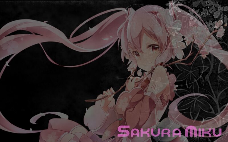 Pink-haired Anime Girl — Black, Serene