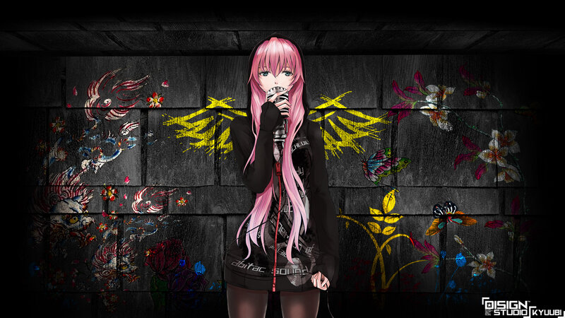 Pink-haired Anime Girl — Black