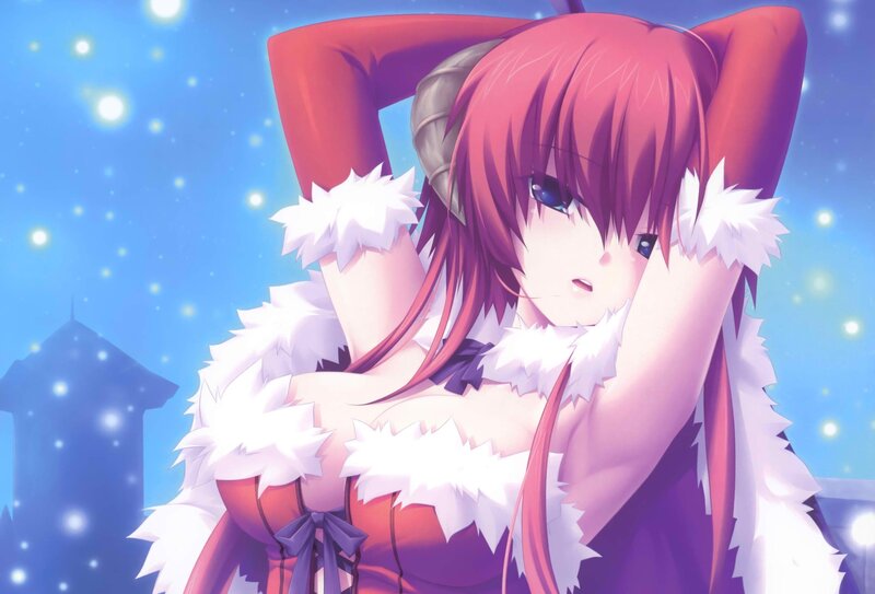 Pink-haired Anime Girl — Blue, Calm, Winter