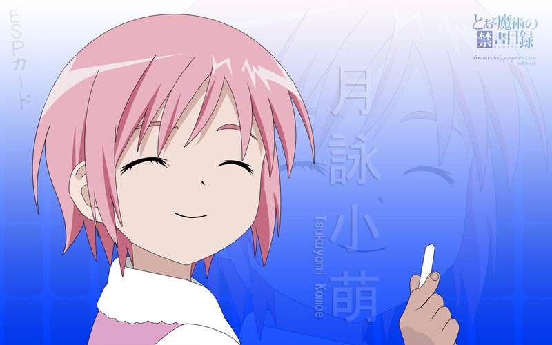 Pink-haired Anime Girl — Blue, Cheerful, Chalk