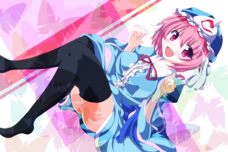 Pink-haired Anime Girl — Blue, Energetic, Blue Dress