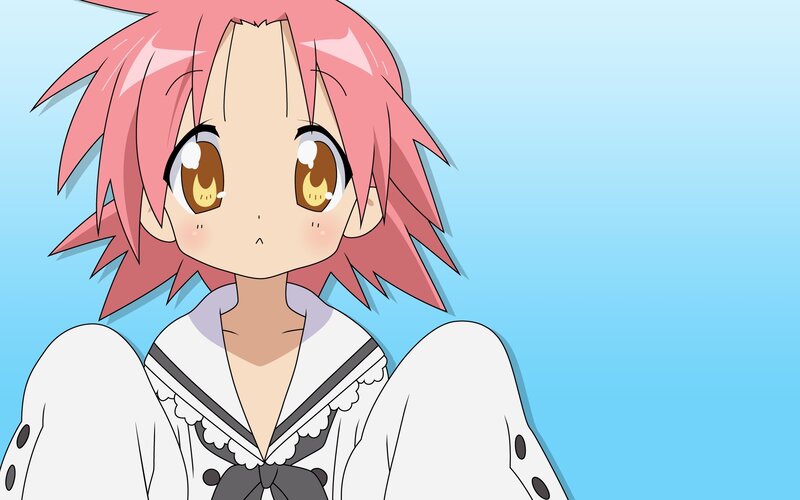 Pink-haired Anime Girl — Blue, Innocent
