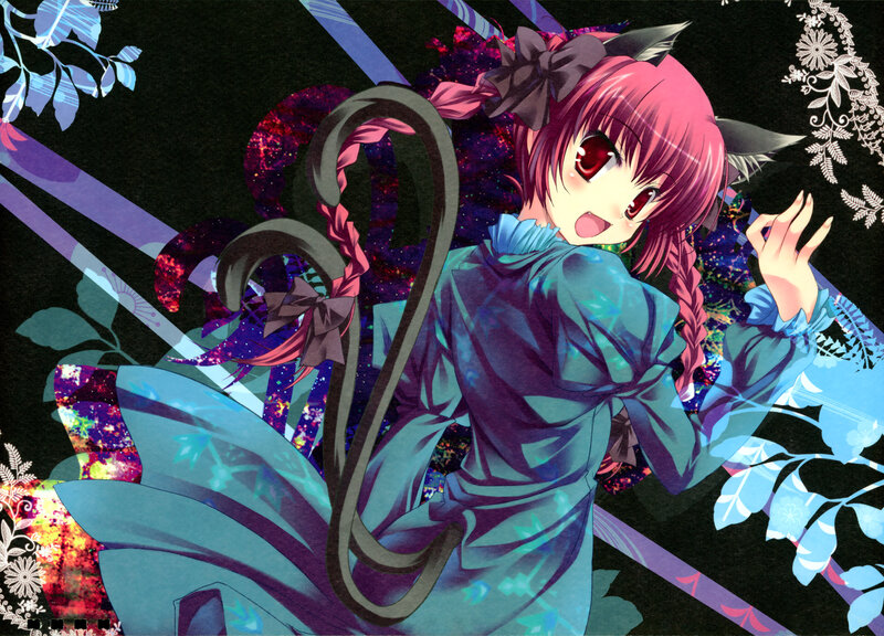 Pink-haired Anime Girl — Blue, Playful, Night