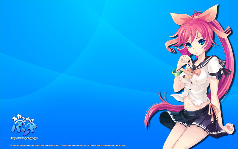 Pink-haired Anime Girl — Blue, Playful