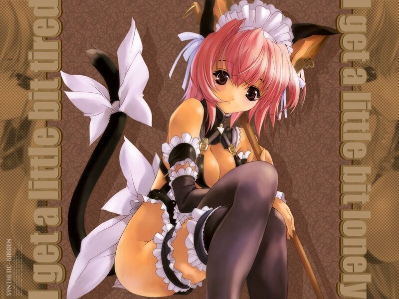 Pink-haired Anime Girl — Brown, Seductive