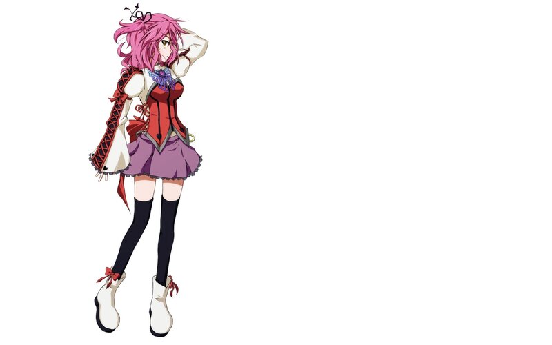 pink-haired anime girl character
