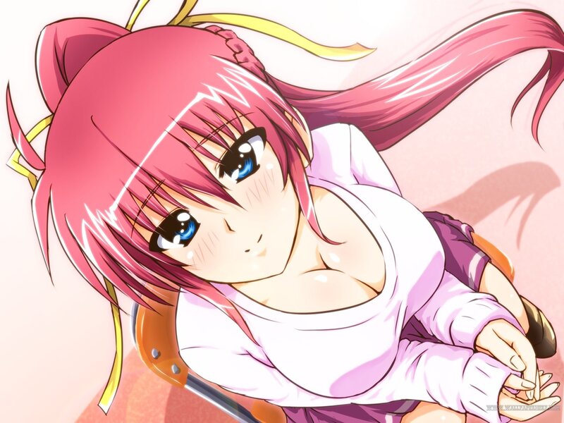 pink-haired anime girl character