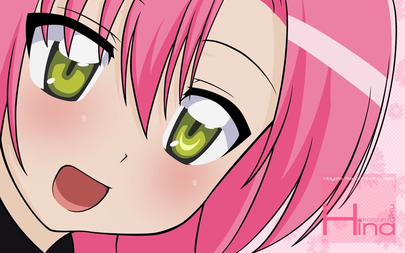 pink-haired anime girl close-up