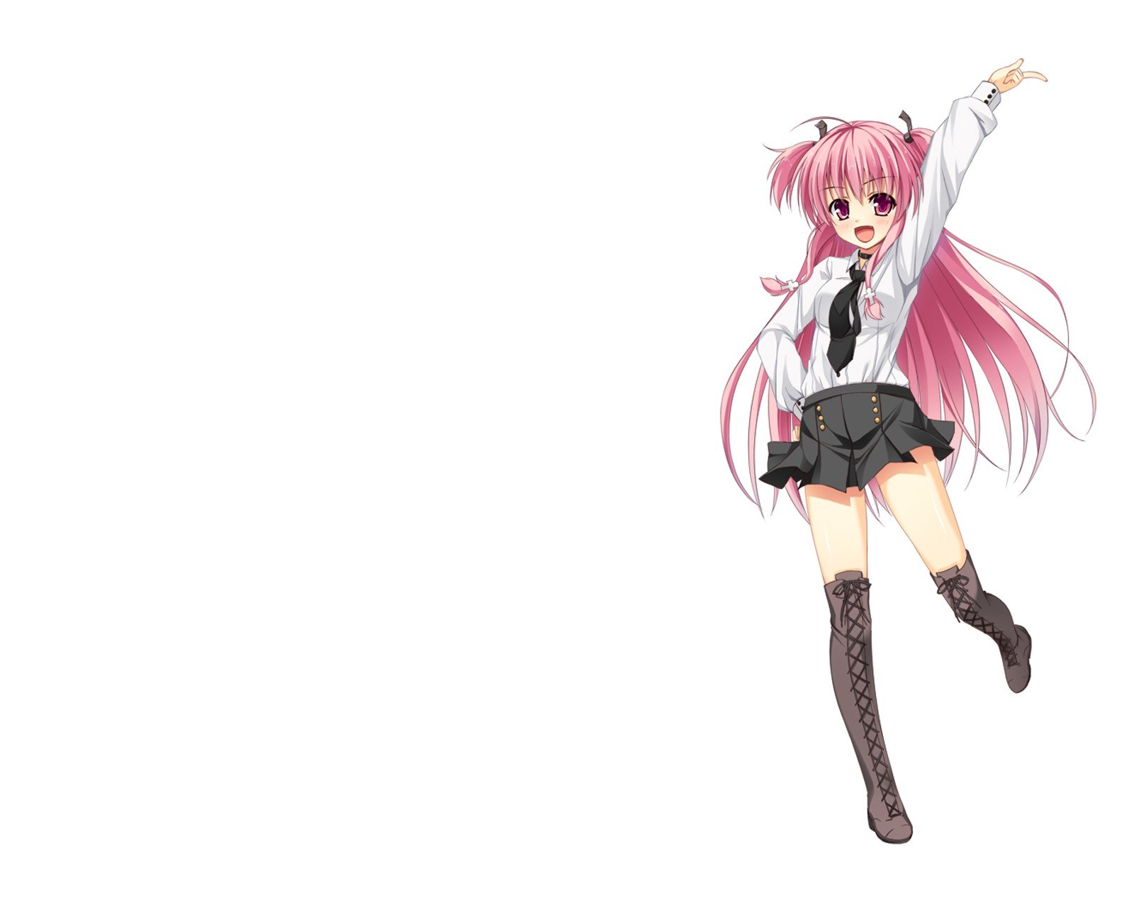 pink-haired anime girl dancing