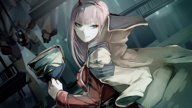 Pink-haired Anime Girl — Gray, Dramatic