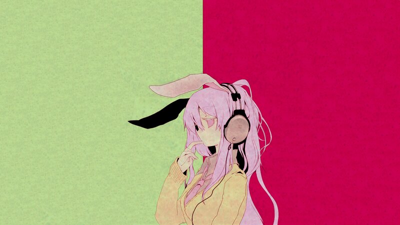 Pink-haired Anime Girl — Green, Calm