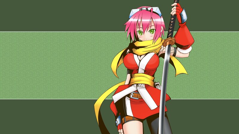 Pink-haired Anime Girl — Green, Confident