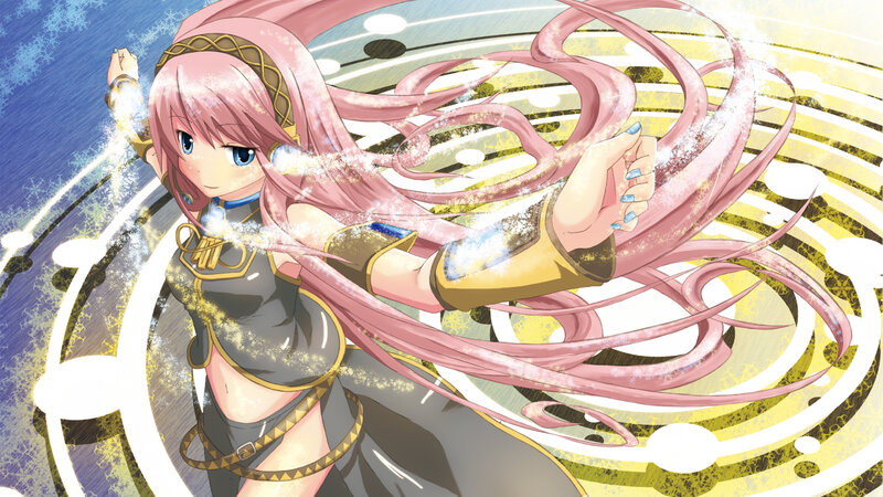 pink-haired anime girl in action