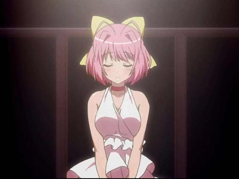 pink-haired anime girl in cat ears