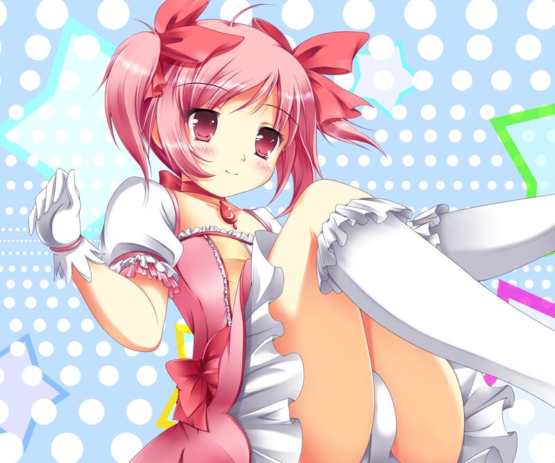 pink-haired anime girl in dress