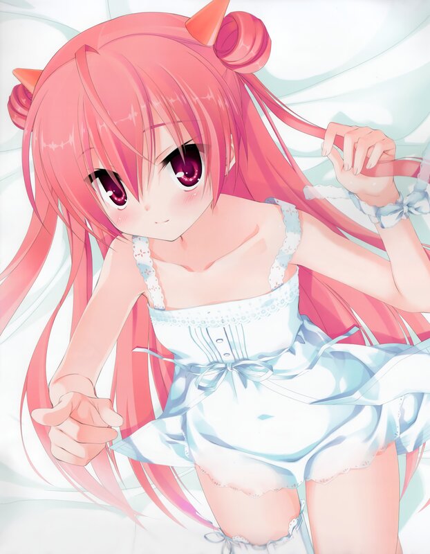 pink-haired anime girl in dress