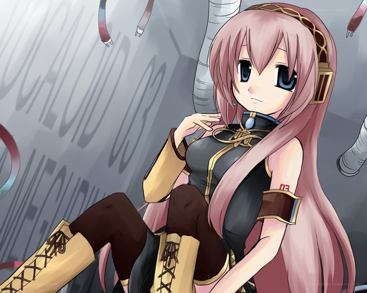 pink-haired anime girl in futuristic outfit