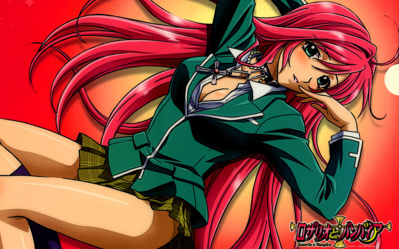 pink-haired anime girl in green jacket