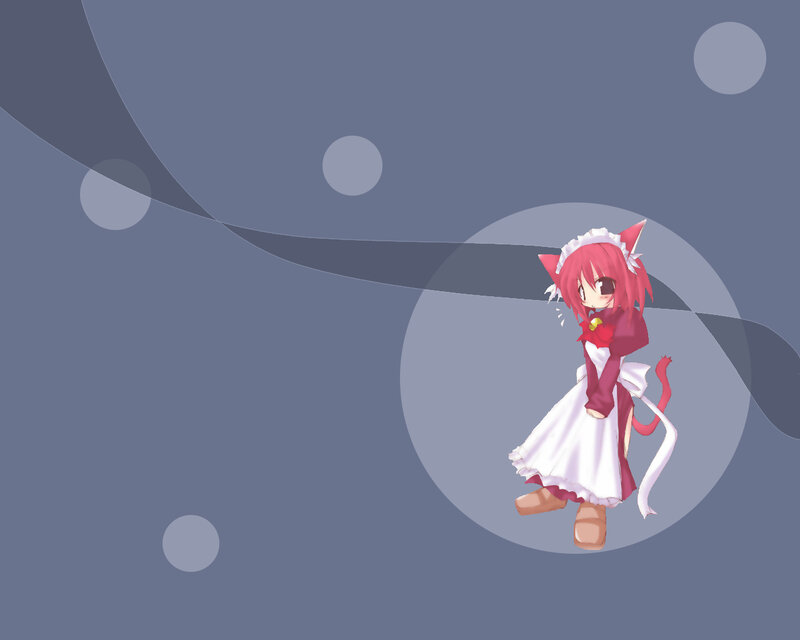 pink-haired anime girl in maid outfit