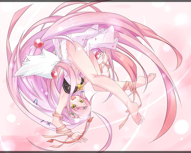 pink-haired anime girl in motion
