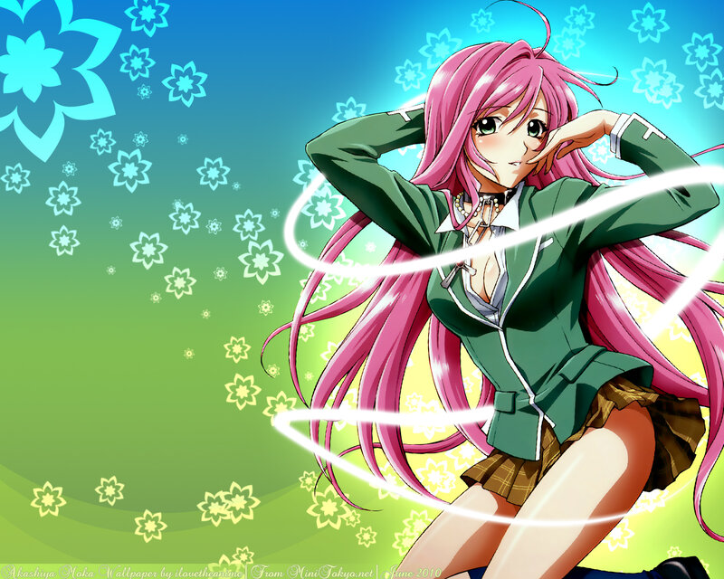 Pink-haired anime girl in school uniform