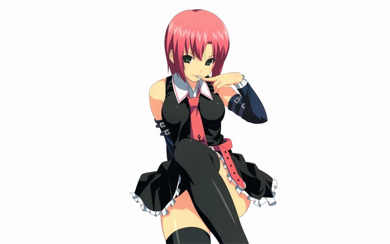 pink-haired anime girl in school uniform