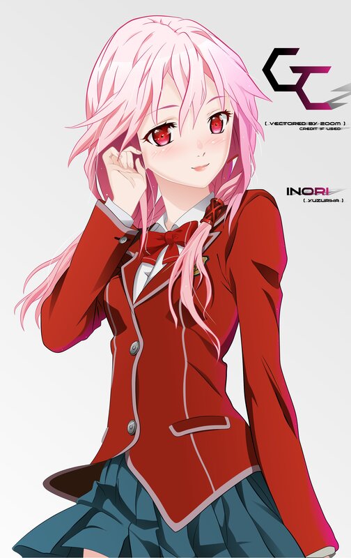 pink-haired anime girl in school uniform
