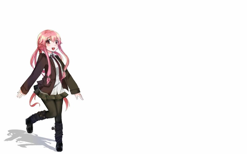 pink-haired anime girl in school uniform