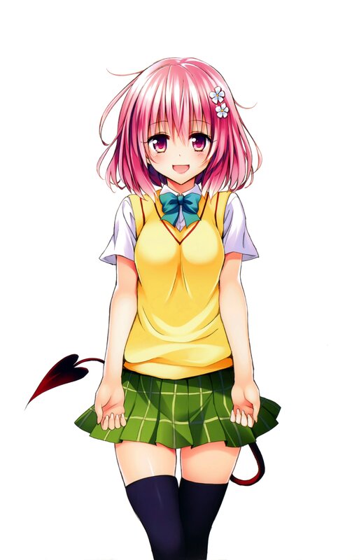 pink-haired anime girl in school uniform