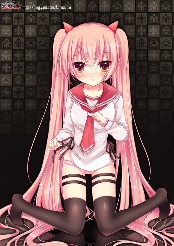pink-haired anime girl in school uniform