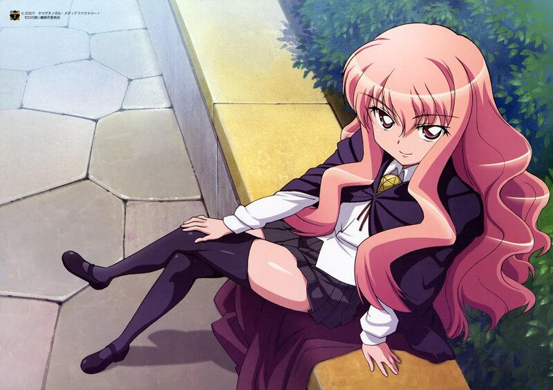 Pink-haired anime girl in school uniform