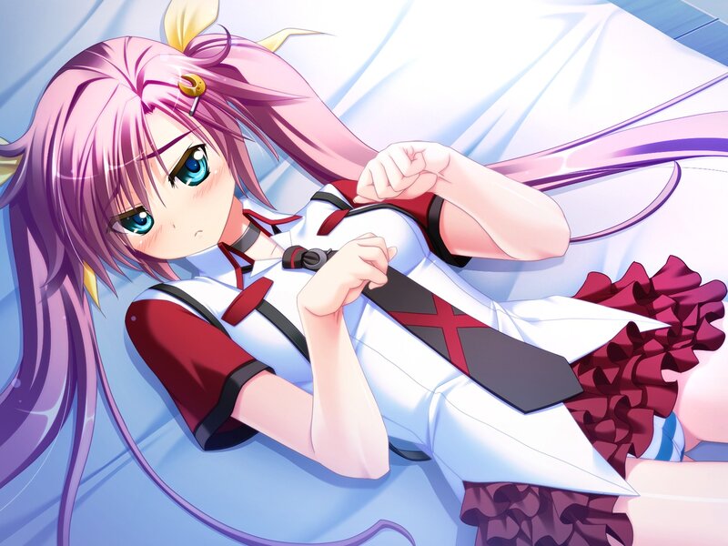 pink-haired anime girl in uniform