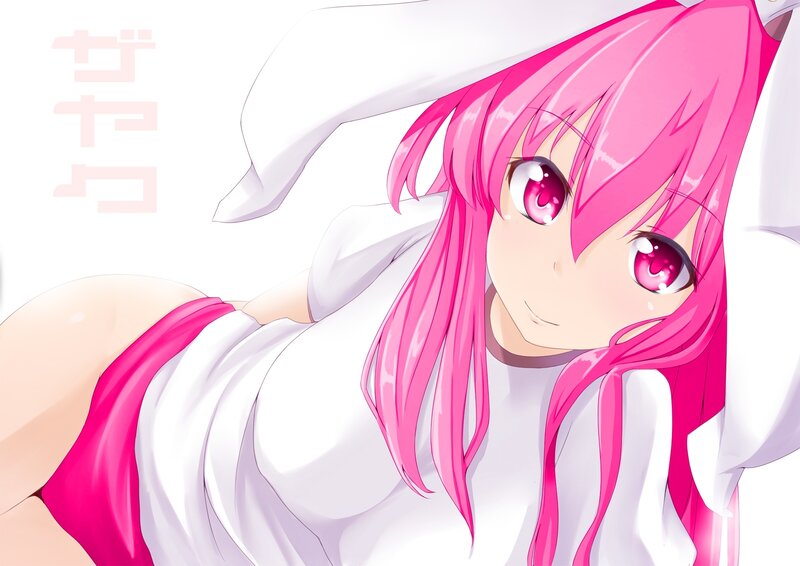 pink-haired anime girl in white
