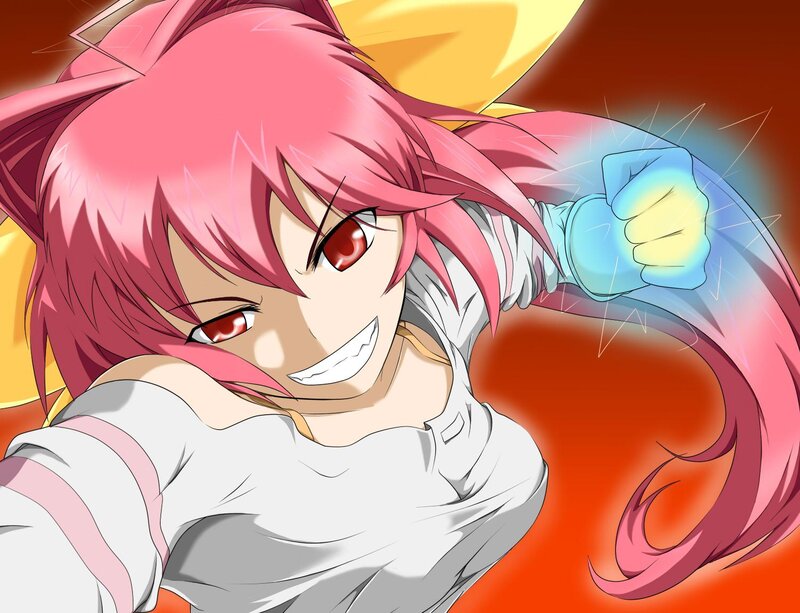 Pink-haired Anime Girl — Pink, Aggressive