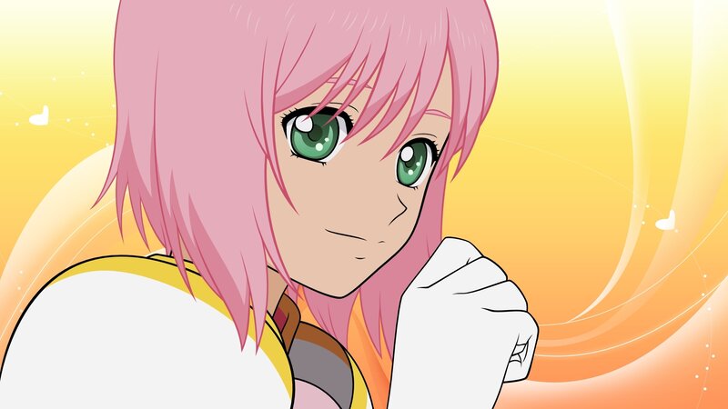 Pink-haired Anime Girl — Pink, Bright, Cheerful