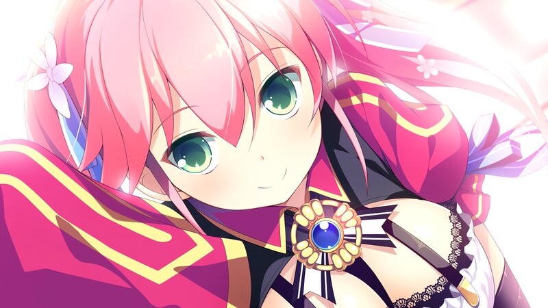 Pink-haired Anime Girl — Pink, Bright, Green Eyes