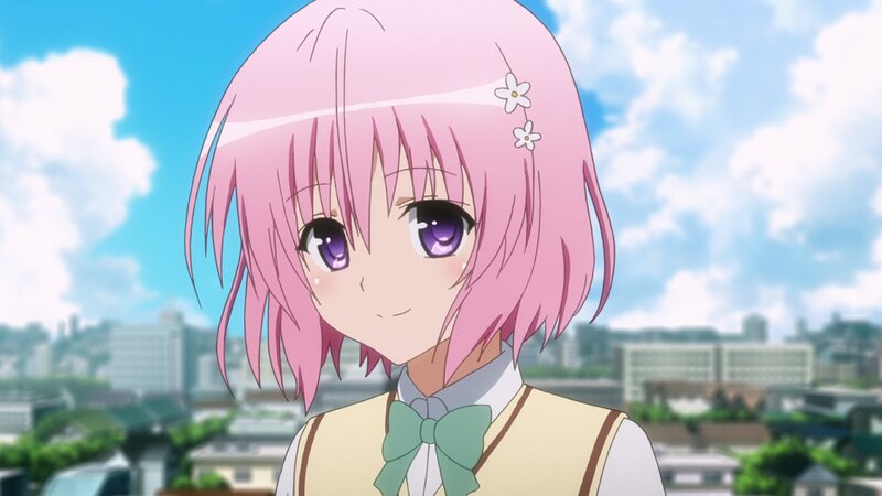 Pink-haired Anime Girl — Pink, Calm, Afternoon, Flowers, Cityscape
