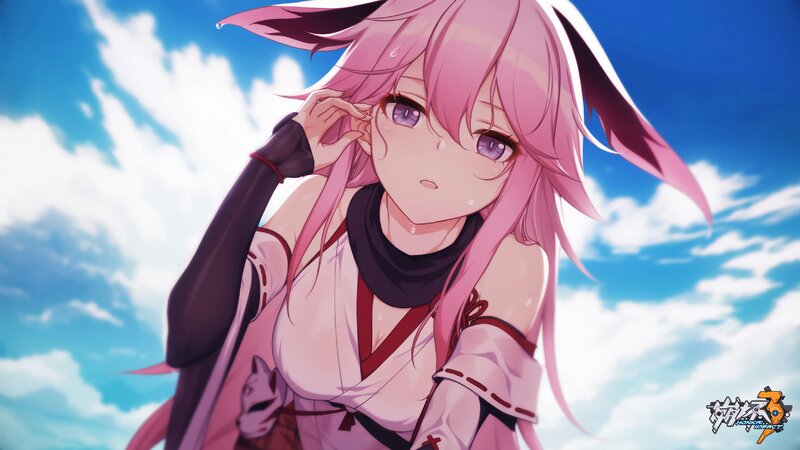 Pink-haired Anime Girl — Pink, Calm, Afternoon, Sky