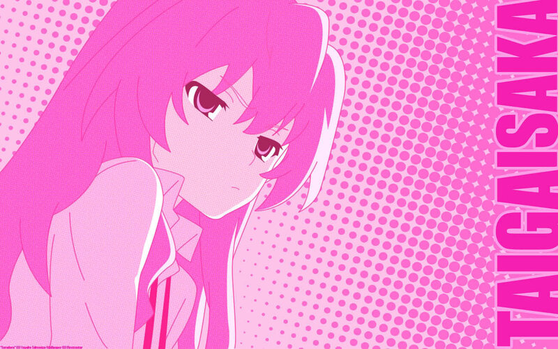 Pink-haired Anime Girl — Pink, Calm, Anime Character, Dot Pattern