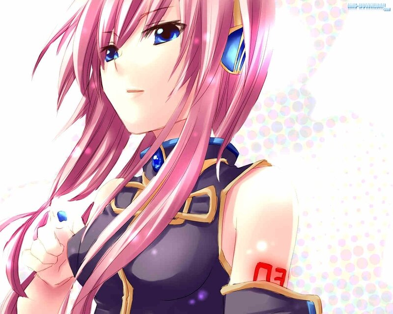 Pink-haired Anime Girl — Pink, Calm, Blue Eyes, Headset