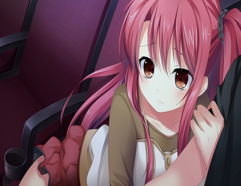 Pink-haired Anime Girl — Pink, Calm, Chair