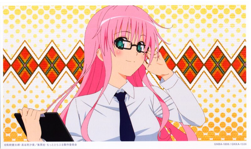 Pink-haired Anime Girl — Pink, Calm, Glasses, School Uniform, Tablet