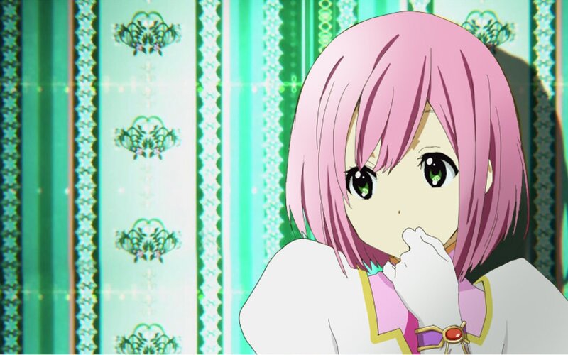 Pink-haired Anime Girl — Pink, Calm, Green Wallpaper