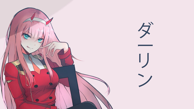 Pink-haired Anime Girl — Pink, Calm, Red Dress