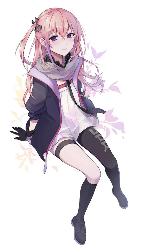 Pink-haired Anime Girl — Pink, Calm, Scarf, Gloves