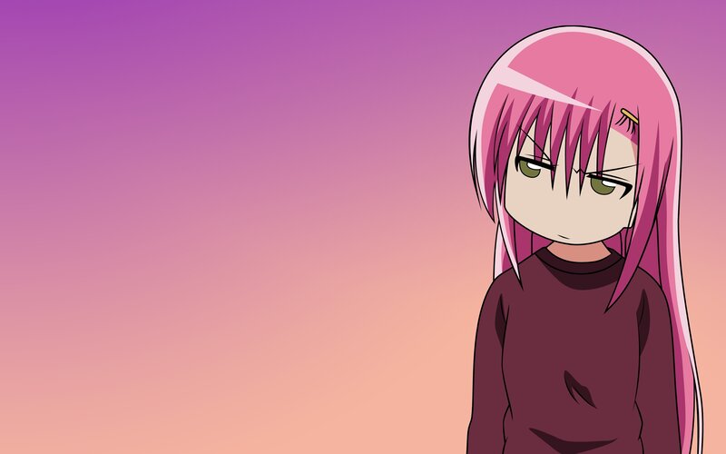 Pink-haired Anime Girl — Pink, Calm, Sunset