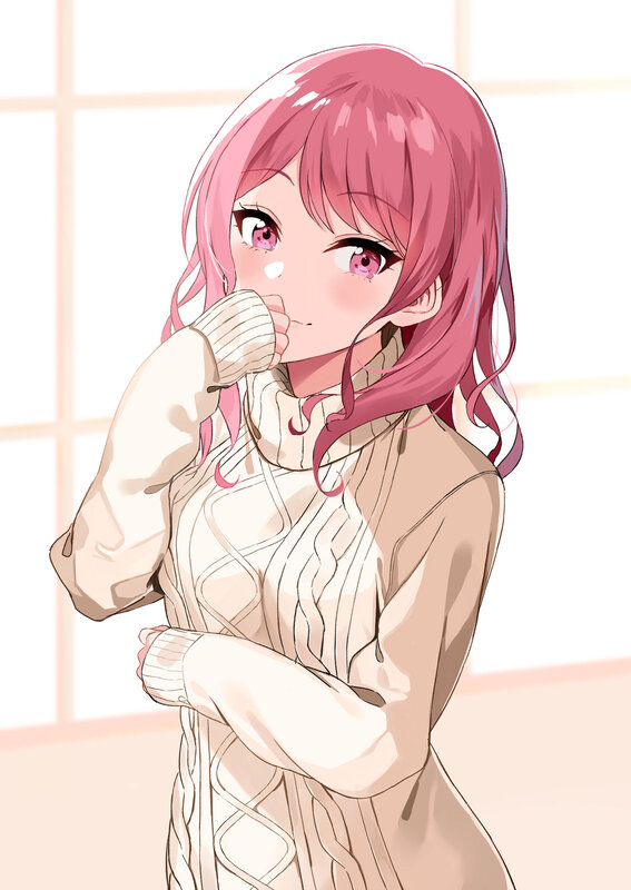 Pink-haired Anime Girl — Pink, Calm, Sweater